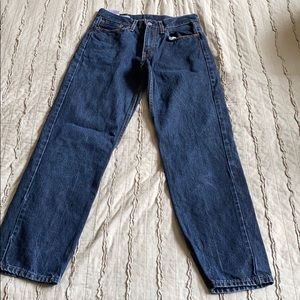 LEVIS 550 cotton dark wash high rise mom jeans